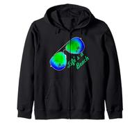 T-Shirt Life is a Beach Summer Sunshine Felpa con Cappuccio