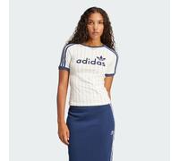 adidas Originals - T-shirt crema e blu navy XS