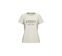 T-shirt Liu jo in cotone, modello basic da donna, colore bianco