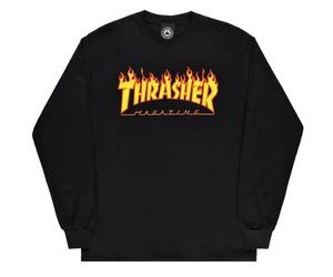 T-shirt Longsleeve Thrasher Magazine Flame Black