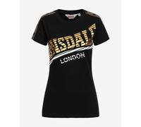 T-shirt Lonsdale Langrick manica corta nero bianco giallo donna - L