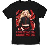 T Shirt Look What You Made Me Do Fit Casual Graphic Short Sleeve Tops Black L