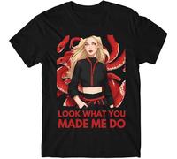T Shirt Look What You Made Me Do Fit Casual Graphic Short Sleeve Tops Black XL