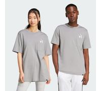 adidas Uomo Lounge Slides Graphic Pocket T-Shirt, Charcoal Solid Grey, XS
