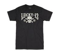 T-shirt Lucky 13 Skull Stars nera Taglia S