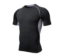 T Shirt Lunga Camicie a Compressione da Uomo Maglietta a Compressione Atletica Manica Corta Cool Dry Workout T Shirt Magliette 5XL