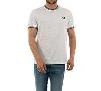 T-Shirt Fred Perry Collo Rigato Bianco Uomo S