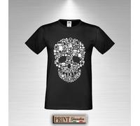 T-Shirt macabre teschio dark scuola libri elegante estate moda slim uomo donna