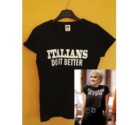 T-shirt MADONNA Italians do it better madonna nera cantante donna cotone Italia