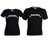 T-shirt MADONNA nera cantante donna o uomo cotone musica anni 80 90 pop metallic