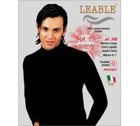 T-Shirt Maglia a Lupetto Uomo Leable 349 Manica Lunga Caldo Cotone Felpato