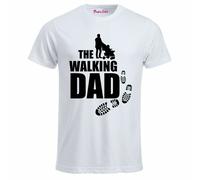 t-shirt maglia bianca uomo scritta the walking dad regalo festa del papa'