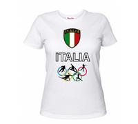 T-shirt maglia donna con scritta italia olimpiadi idea regalo parigi 2024