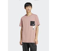 T-shirt maglia maglietta UOMO Adidas Rosa Elevated Pocket Graphic Cotone jerse