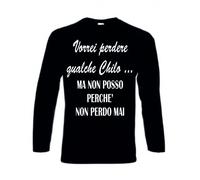 T-SHIRT MAGLIA MANICA LUNGA IN COTONE NERA VORREI PERDERE QUALCHE CHILO..