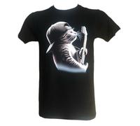 T-Shirt Maglia Nera Gatto Che Suona la Chitarra Rock Stampata Direttamente su Tessuto Taglie da Bambino Ragazzo Idea Regalo (1/2 Anni)