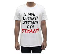 T-Shirt Maglia Personalizzata Divertenti si vive d istinti istanti sticazzi