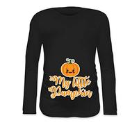 T Shirt Maglia Premaman Festa di Halloween My Little Pumpkin Nera L Manica Lunga