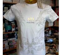 T-shirt maglia uomo Angel Devil in cotone con stampa e logo argento art 14010017