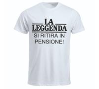 t-shirt maglia uomo donna con scritta la leggenda si ritira in pensione
