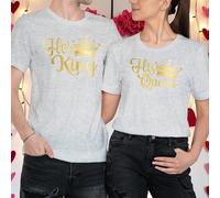 T-shirt maglietta abbinata re e regina idee outfit San Valentino coppia #VD -a