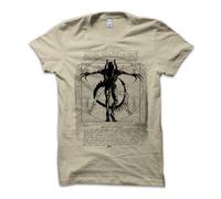 T-Shirt Maglietta Alien Vitruviano Divertente Film Leonardo da Vinci Idea Uomo