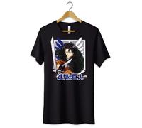 T-Shirt Maglietta Attack on Titan Levi Tshirt Anime Fans Attack on Titans Nera