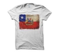 T-Shirt Maglietta Bandiera Cile Cilena Logo Flag Santiago del Chile Vintage Uomo