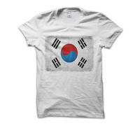 T-Shirt Maglietta Bandiera Corea del Sud Coreana Logo Flag Seul Vintage Uomo