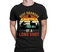 T-shirt maglietta Best Grandpa By A Long Shot Hunting Hunter vintage da...