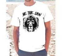 T-SHIRT MAGLIETTA BIANCA UNISEX BE THE LION LEONE