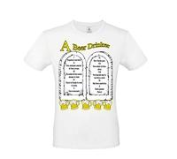 T-Shirt Maglietta - con Scritta e Grafica Simpatica I Dieci comandamenti della Birra (Taglia M)