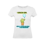 T-Shirt Maglietta - con Scritta e Grafica Simpatica - Ti abbraccerei Sempre Anche se io Fossi Un Palloncino e tu Un Cactus (Taglia L)