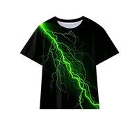 T Shirt - Maglietta da ragazzo per bambini e bambine, alla moda, con stampa 3D, regalo, alla moda, per bambini, maglietta divertente per ragazzi e ragazzi, 1904%, verde, 5-6 Anni