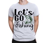 T-shirt maglietta da uomo Lets Go Fishing Funny Fisherman Gift Angling Fish...