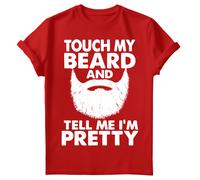 T-shirt maglietta da uomo Touch My Beard Tell Me Im Pretty Cool Fun Fathers...