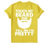 T-shirt maglietta da uomo Touch My Beard Tell Me Im Pretty Cool Fun Fathers...