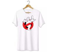 T-Shirt Maglietta Dito Medio Fantasma Ghostbusters Uomo Donna Bianca Rossa