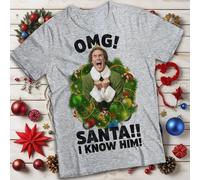 T-shirt maglietta divertente da uomo e donna Buddy the Elf I Know Him...