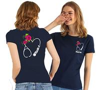 T- Shirt Maglietta Donna con Logo Infermiera Nurse, Personalizzata con Il Tuo Nome Gratuito (XXL, Blu)