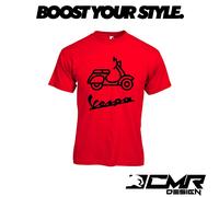 T-Shirt Maglietta Fan Club Vespa Tshirt Maglia Nera Bianca Rossa Gialla Unisex