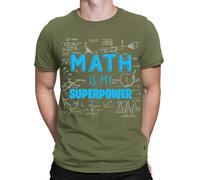 T-shirt maglietta Funny Math Is My Superpower Equations Formulas da uomo...