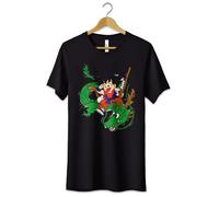 T-Shirt Maglietta Goku Bambino Dragon Ball Drago Shenron Tshirt Uomo Donna Nera
