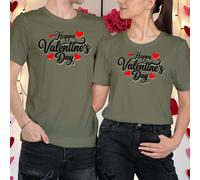 T-shirt maglietta Happy Valentines Day idee outfit cuori abbinati #VD