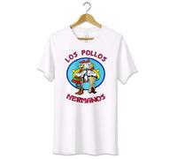T-Shirt Maglietta Los Pollos Hermanos Breaking Bad Tshirt Bianca Gialla Unisex
