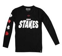 T-shirt Maglietta Manica Lunga Ragazzo Fortnite High Stakes Epic Games Black