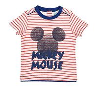 T-SHIRT MAGLIETTA MANICHE CORTE TOPOLINO MICKEY MOUSE DISNEY NEONATO BAMBINO SUN CITY TAGLIE 12/36 MESI - SE0087ROSSO