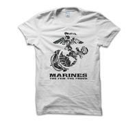 T Shirt Maglietta Marines The Few The Proud Ispirata Army Militare Vintage Uomo