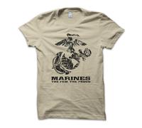 T Shirt Maglietta Marines The Few The Proud Ispirata Army Militare Vintage Uomo