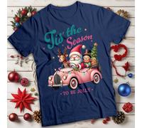 T-shirt maglietta natalizia Babbo Natale in auto da uomo e donna #MC